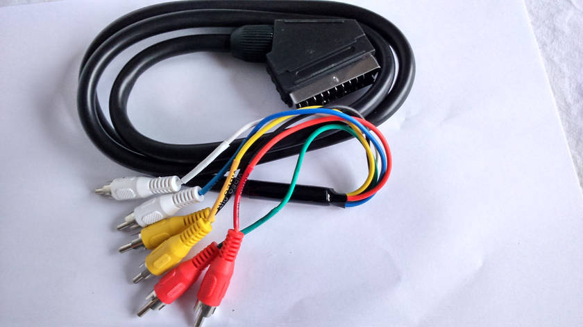 Кабель (Scart) Скарт - 6RCA, професійний, діам.-8мм, 1,5 м, фото 1