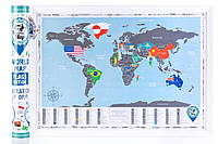 Скретч карта мира Discovery Map World Flags (в тубусе) английский язык