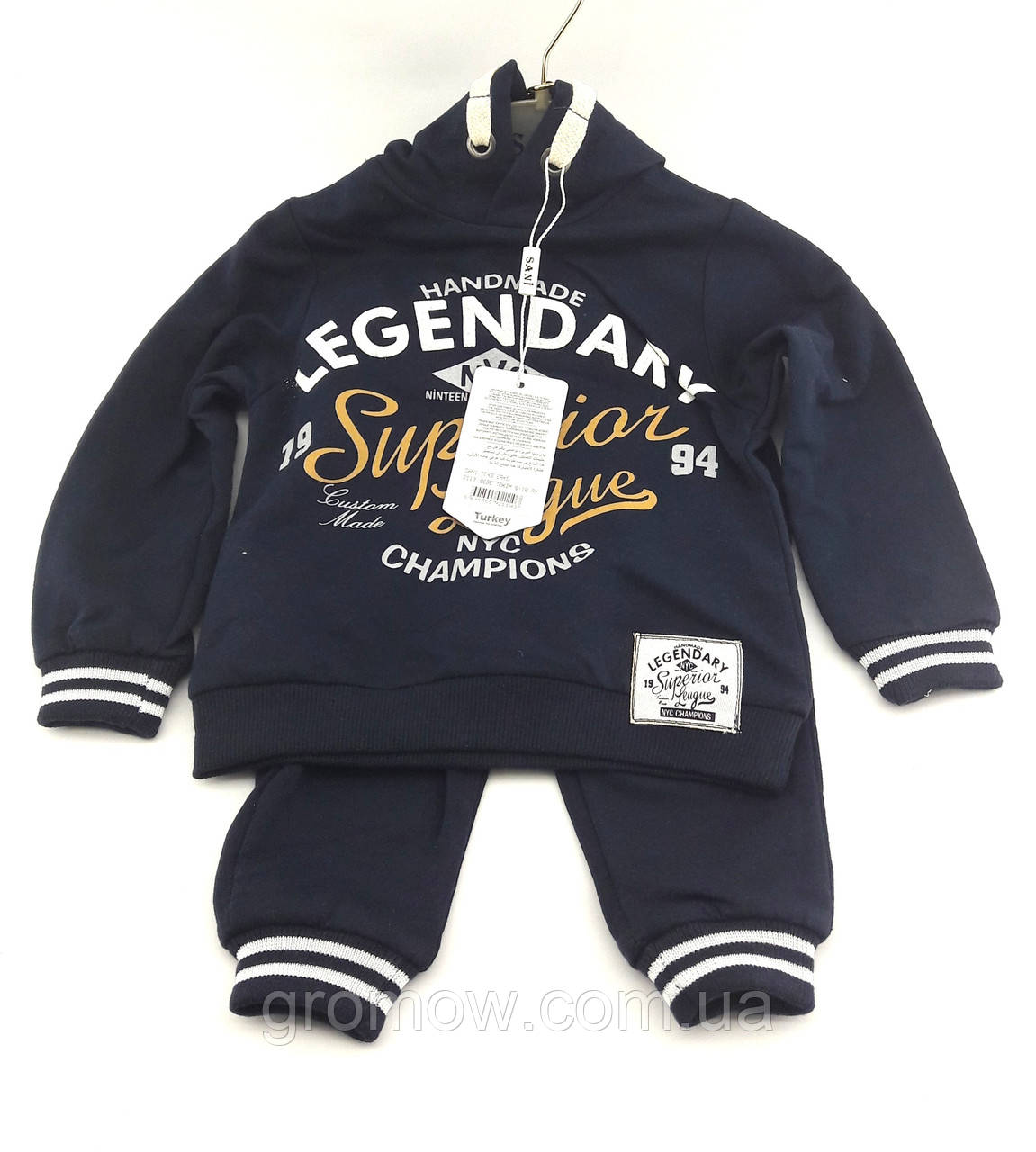 Спортивний костюм 9, 12 місяців Туреччина трикотажний для новонародженого хлопчика синій (КДНМ34), фото 1