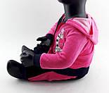 Спортивний костюм 12, 18, 24 місяці Туреччина для новонародженої дівчинки набір малиновий (КЖНД33), фото 4