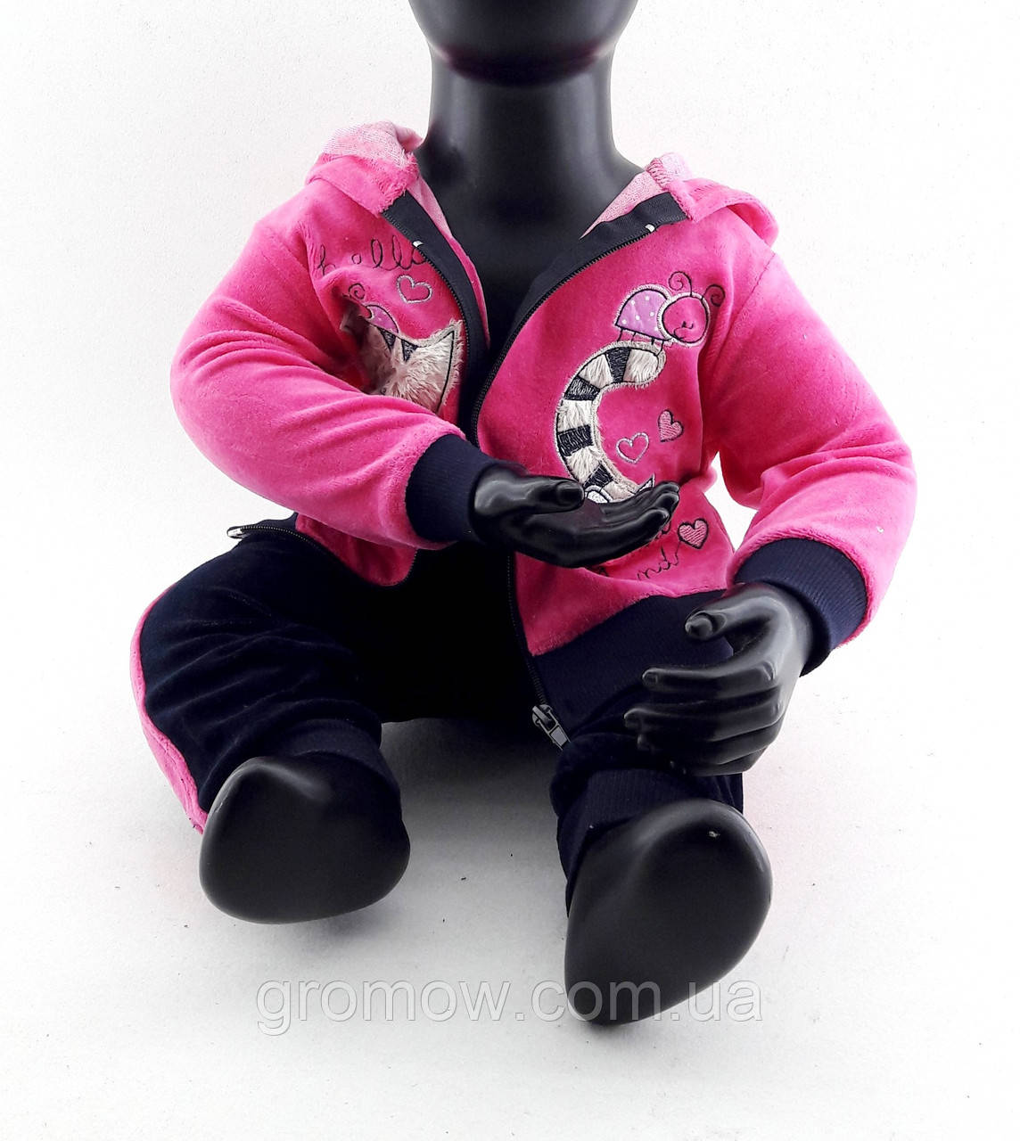 Спортивний костюм 12, 18, 24 місяці Туреччина для новонародженої дівчинки набір малиновий (КЖНД33), фото 1