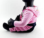 Спортивний костюм 12, 18, 24 місяці Туреччина для новонародженої дівчинки набір рожевий (КДНД34), фото 2