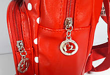 Рюкзак дитячий для дівчинки червоний з зовнішнім кишенею, фото 3