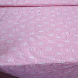 Тканина з білими коронами на рожевому тлі, ширина 160 см, фото 2