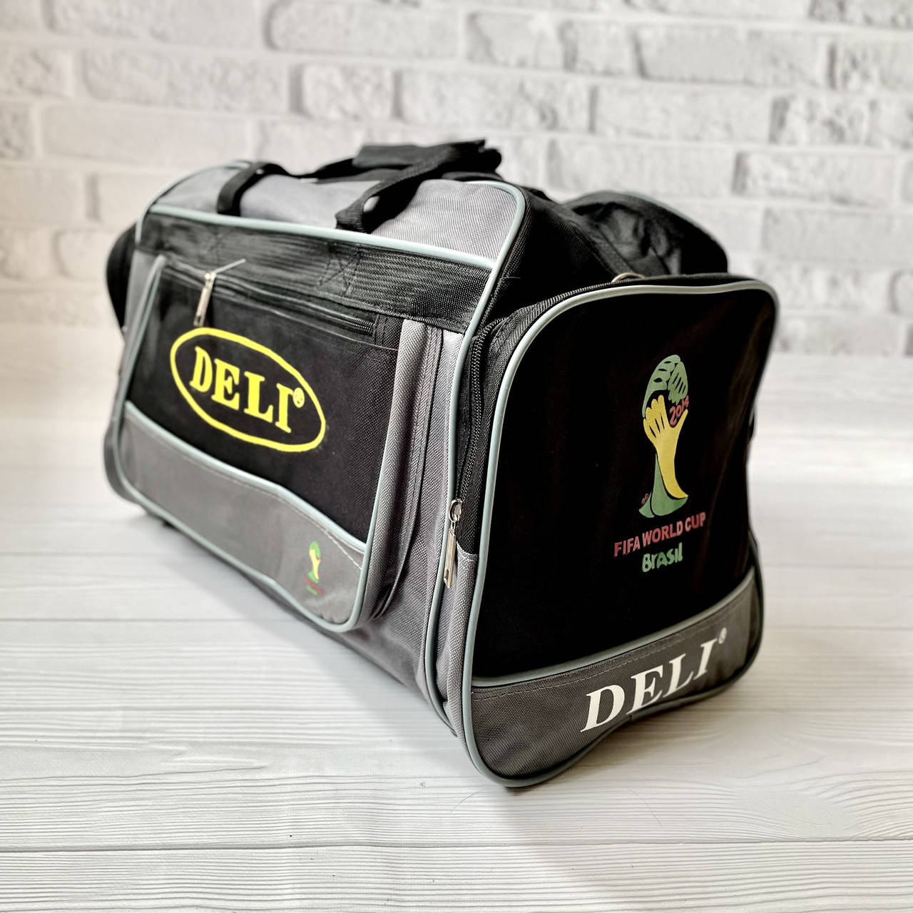 

Дорожная спортивная сумка через плечо унисекс молодежная DELI, Серый