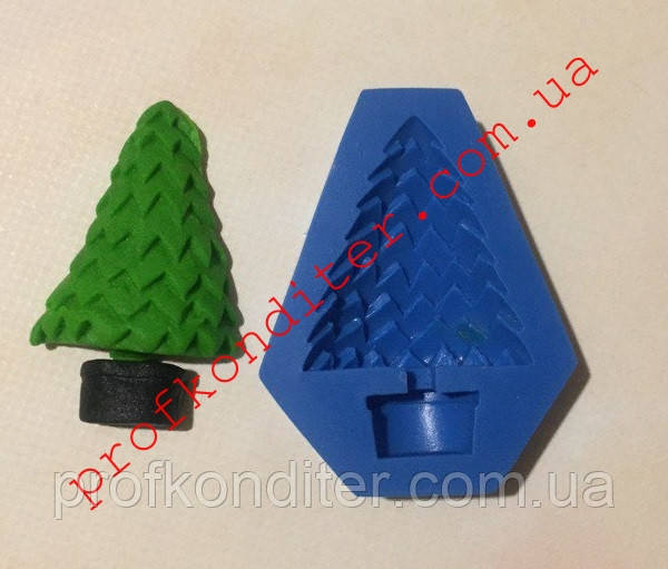 Силіконовий молд Ялинка в горщику, фото 1