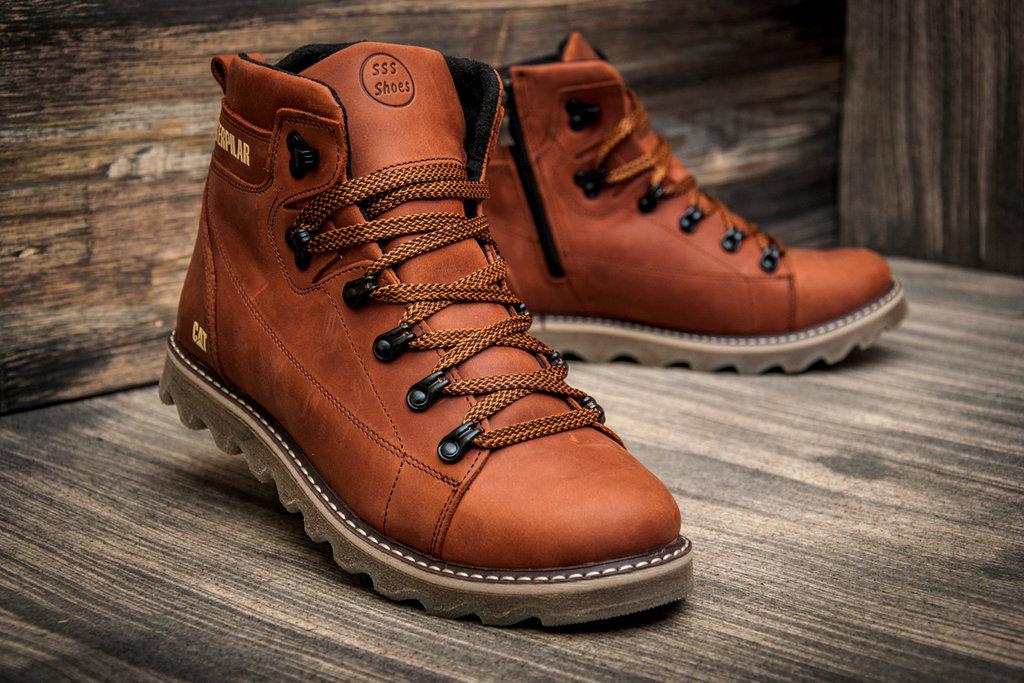 Черевики шкіряні зимові CAT Rider Nubuck руді