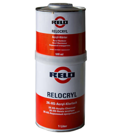 Лак акриловий Relocryl (Mipa) 2K HS 2+1 комплект із затверджувачем 1,5л, фото 1