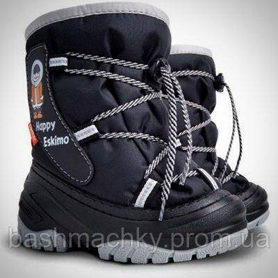 Чобітки (дутики) зимові Demar Happy Eskimo чорні із сірим 26-29р.