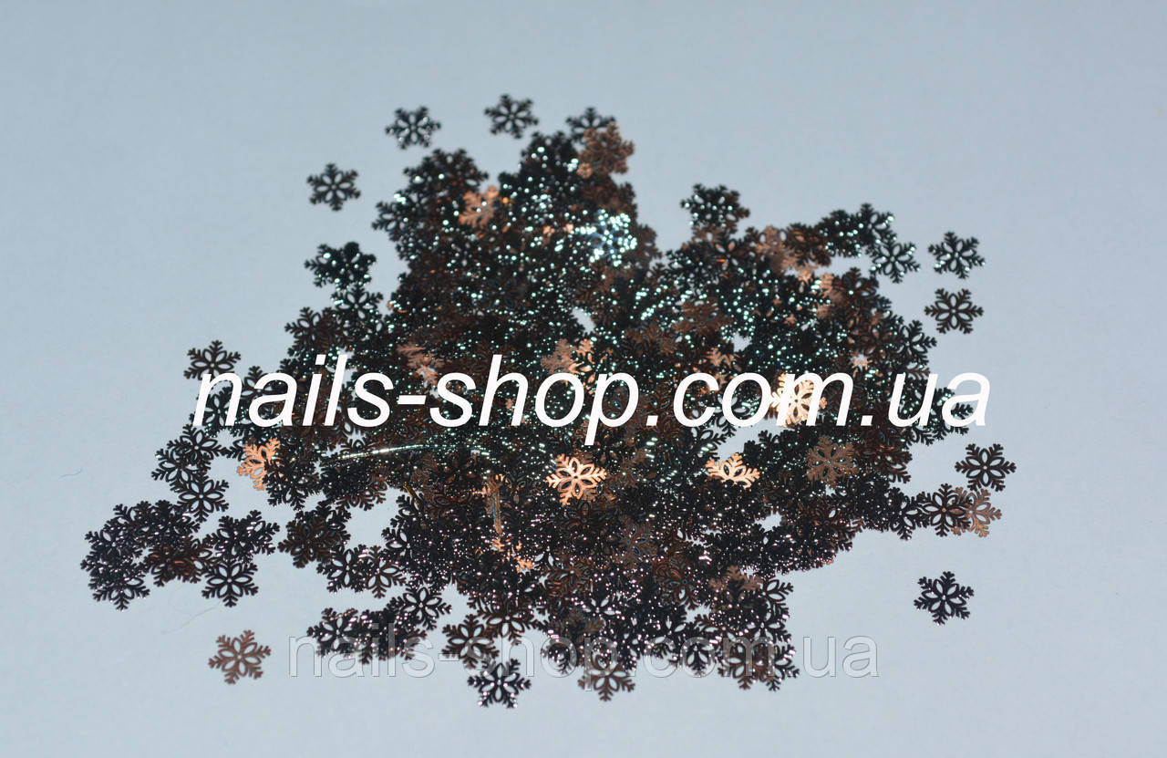 Логотипи і фігурки для дизайну нігтів "Сніжинки срібло 2023", фото 1
