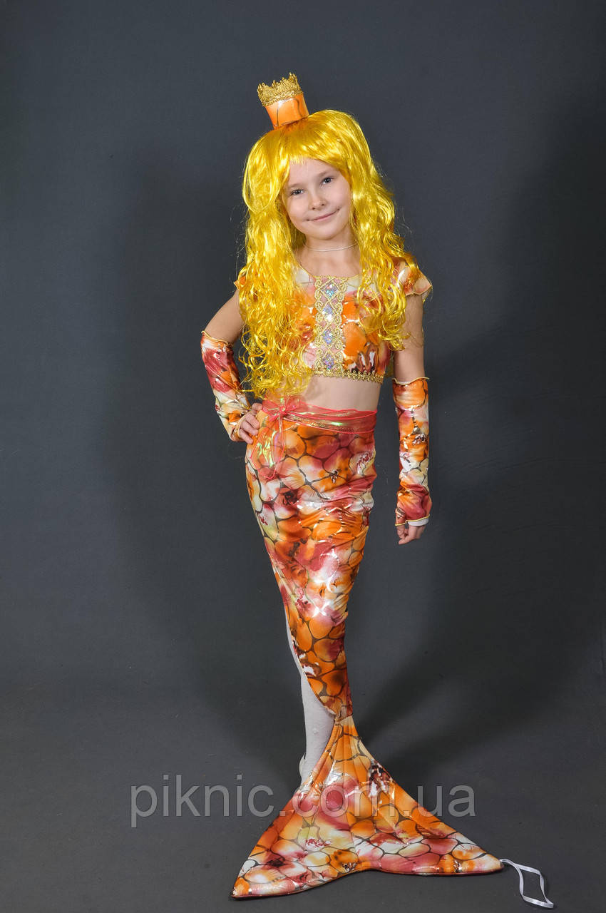 Детский карнавальный костюм Золотая Рыбка для девочек 5-11 лет 353 - фото 1 - id-p610191379