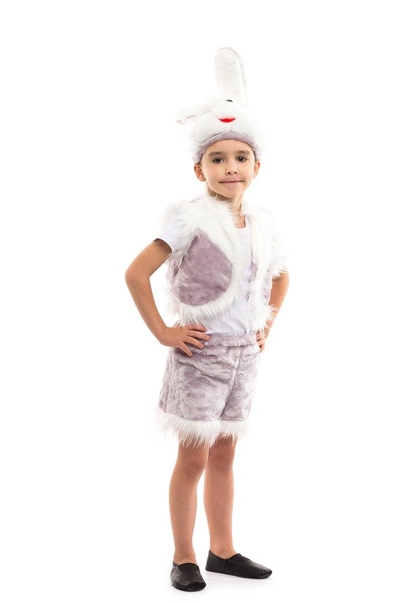 Карнавальный костюм Зайчика серый для мальчика меховой (3-7 лет), цена ...