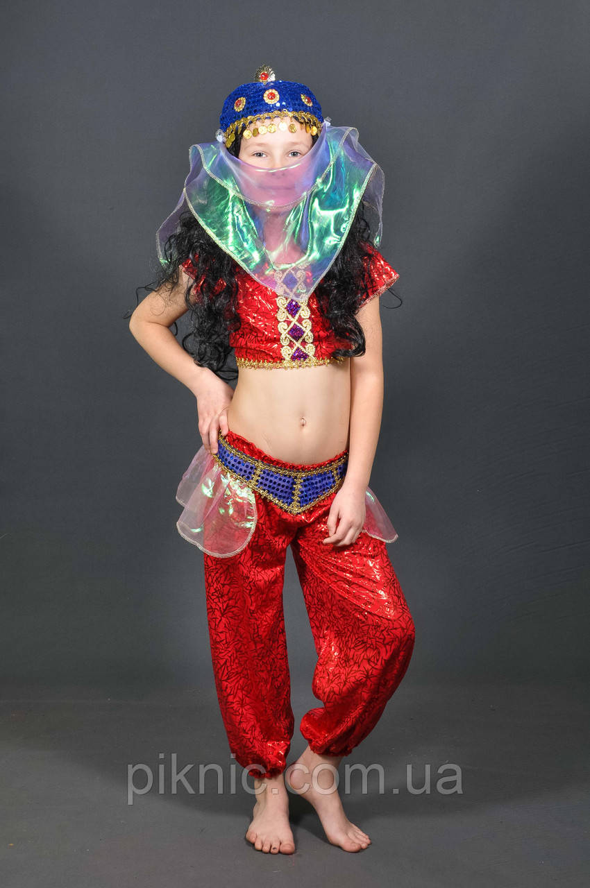 Дитячий костюм Східна красуня для дівчат 5,6,7,8,9,10,11 років Карнавальний костюм Танцівниця Червоний