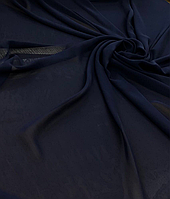 Ткань Шифон цвет темно-синий (ш 150 см) для пошива платьев, блузок, юбок, накидок для вечерних нарядов