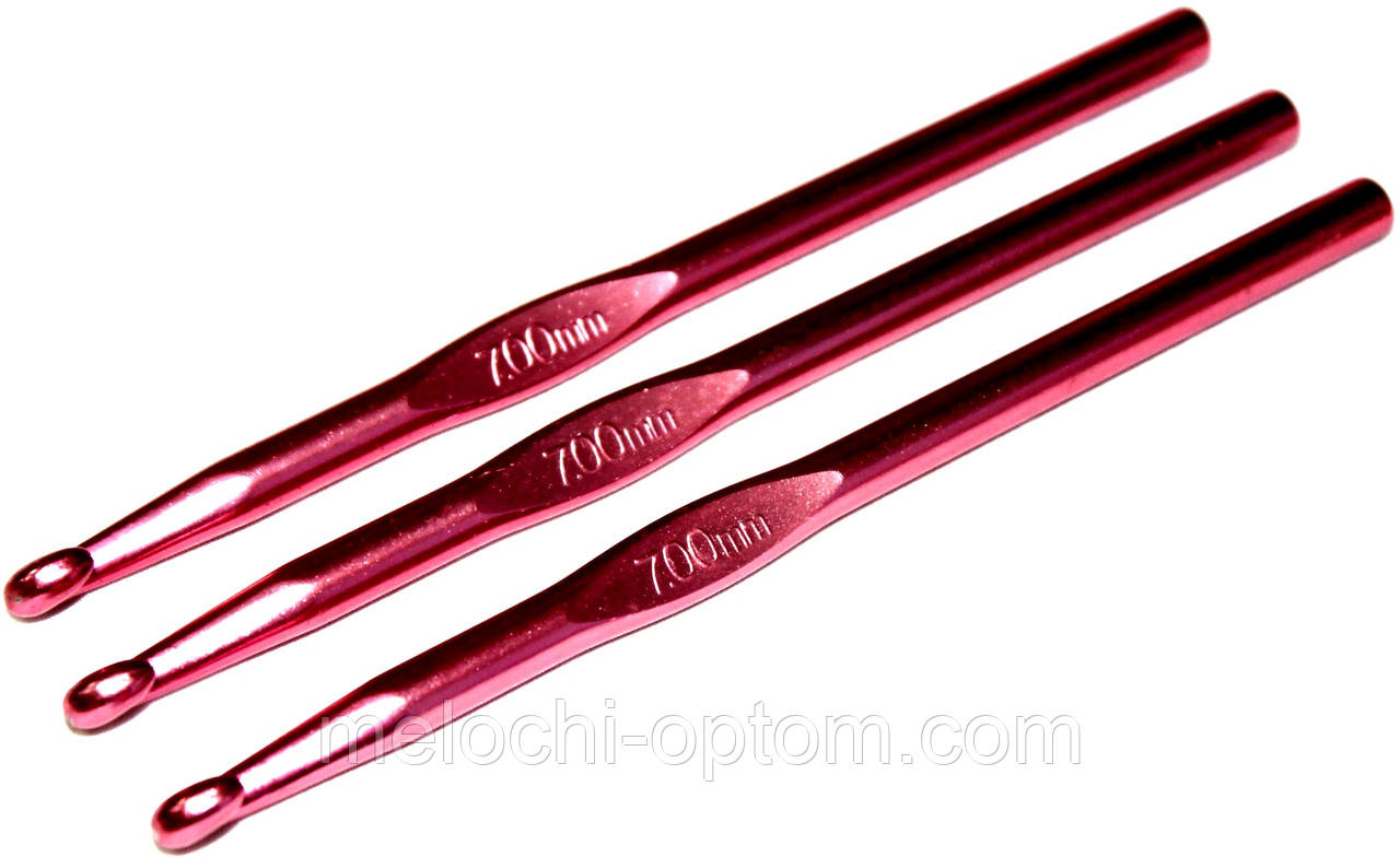 Гачок для в'язання з кольоровим покриттям №7,0 (150мм) гачки в'язальні алюмінієві