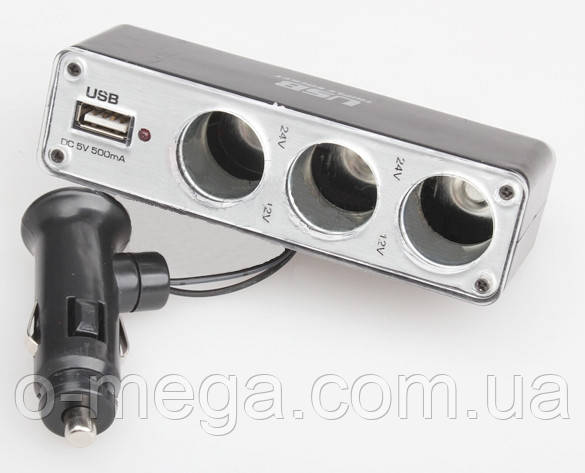 Розгалужувач прикурювача 3в1 + usb CS301