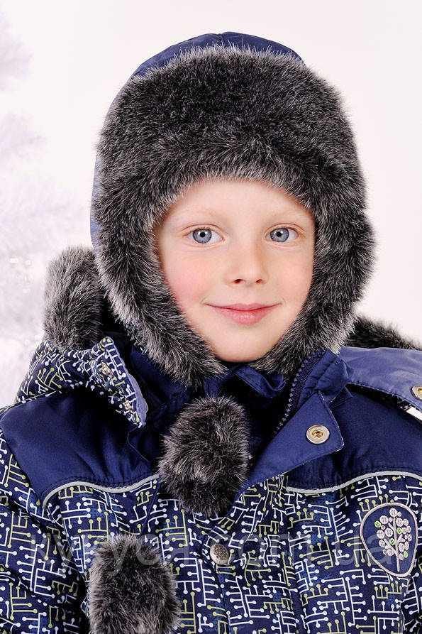 Дитяча зимова шапка для хлопчика "Схеми"