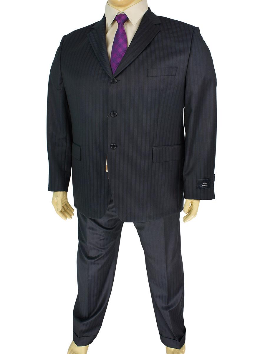 Чорний чоловічий класичний костюм Mario Bellucci 4152-1 з темними смужками