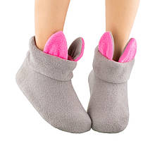 Хатні капці з вушками "Котики" сіро-рожеві