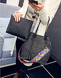 Женская сумка + маленькая сумочка набор черный, фото 5