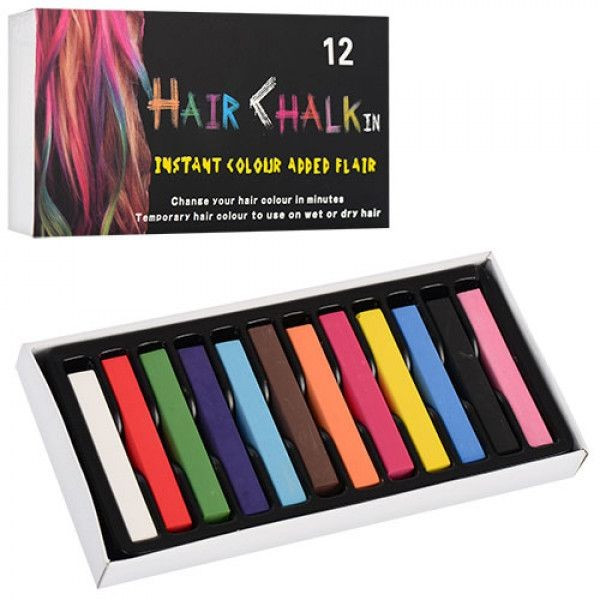 Крейда для волосся 12 цв. "Hair chalk" 8357-12 (6,5x1x1 див.)