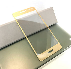 Huawei Y5, Y6 2017 захисне скло на телефон протиударне 3D Gold золоте