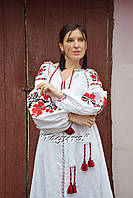 Платье белое вышитое вышиванка, этно, бохо-стиль, вишите плаття вишиванка, Bohemian, украинское платье