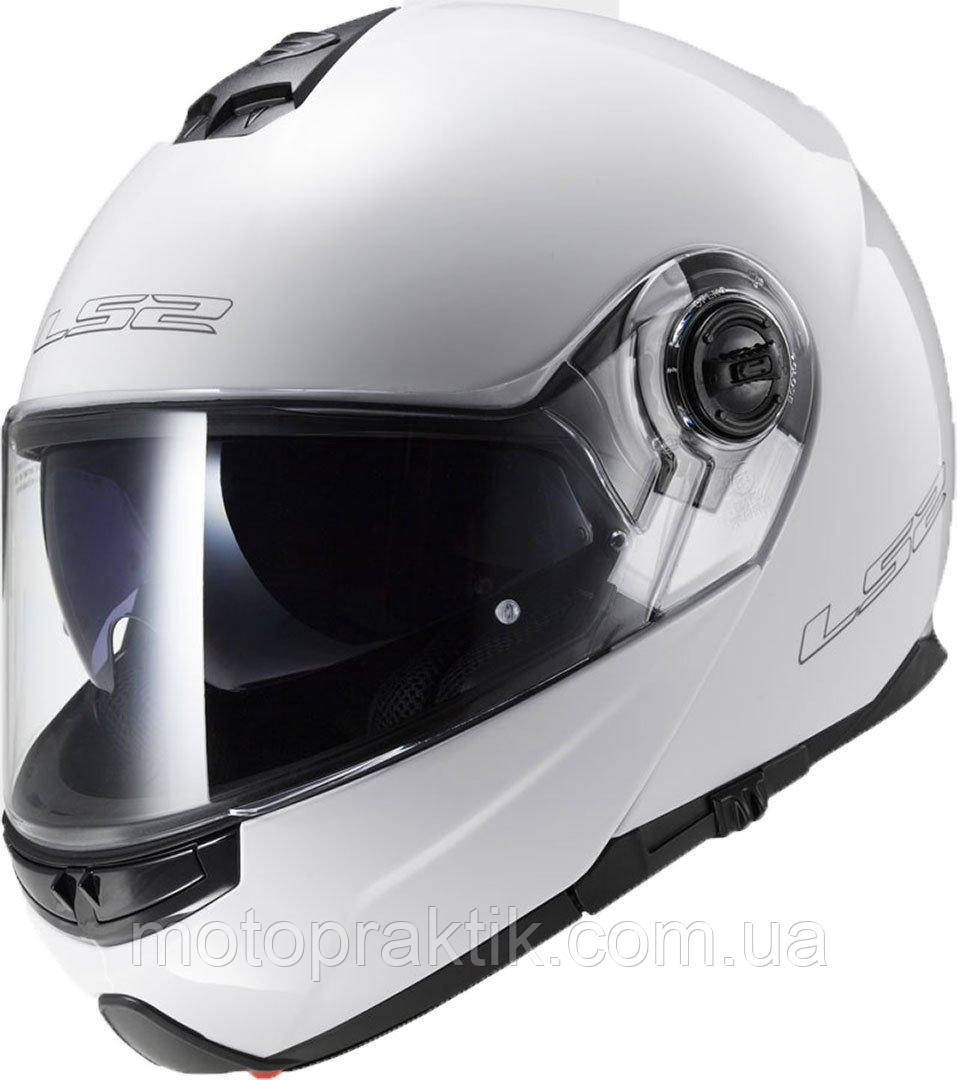 LS2 FF325 STROBE SOLID WHITE, XS Мотошолом модуляр з окулярами