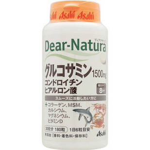 Asahi Dear Natura глюкозамін, хондроїтин, гіалуронова кислота, MSM, Тип ІІ колаген, 180 таб на 30 днів