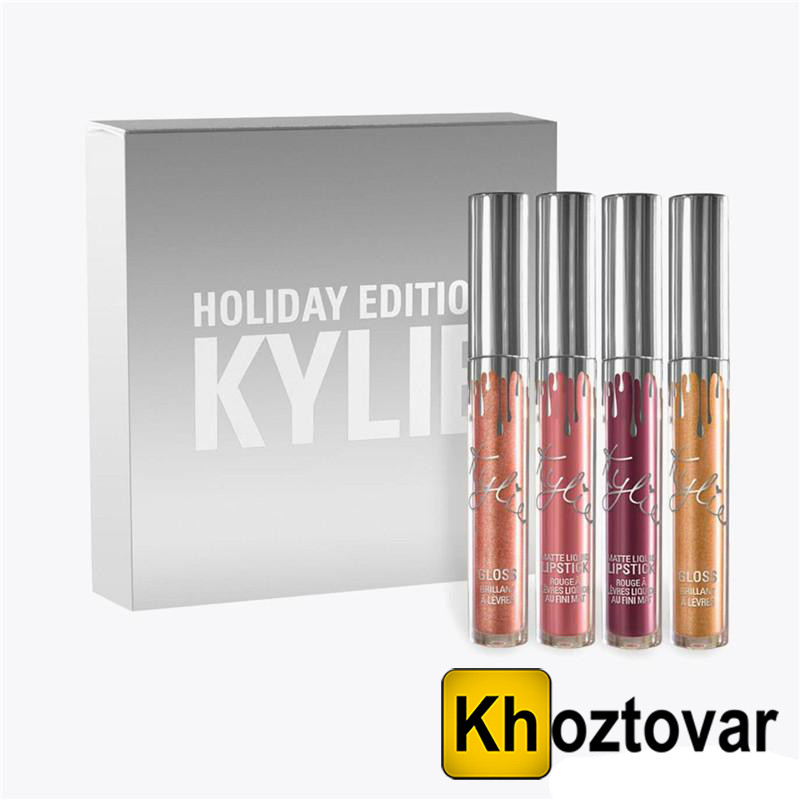 Набір матової рідкої помади Кайлі Kylie Holiday Edition 4 шт., фото 1