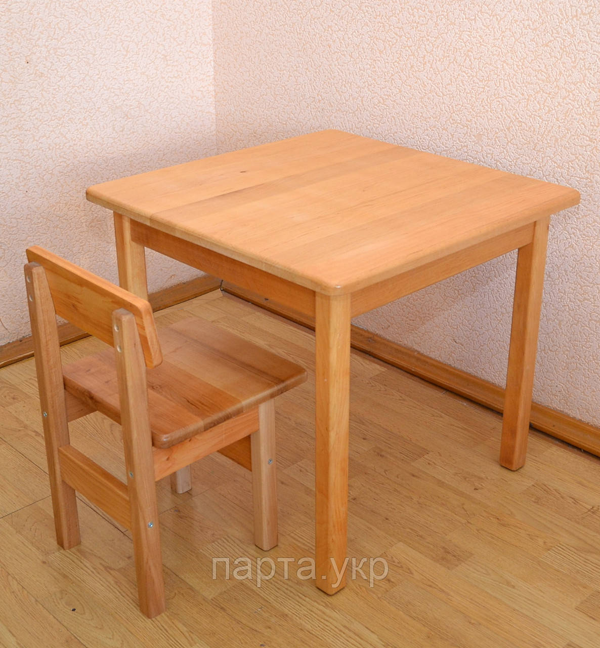 Дитячий стіл і стілець, Ольха, фото 1