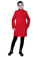 Пальто для дівчинки кашемір м-1073 розмір 146 червоне