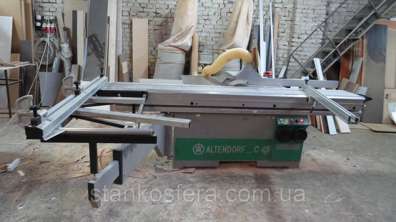 Форматний верстат Altendorf C45 б/у каретка 3метра на сталевих напрямних, нахил пил + аспірація ACword FT302