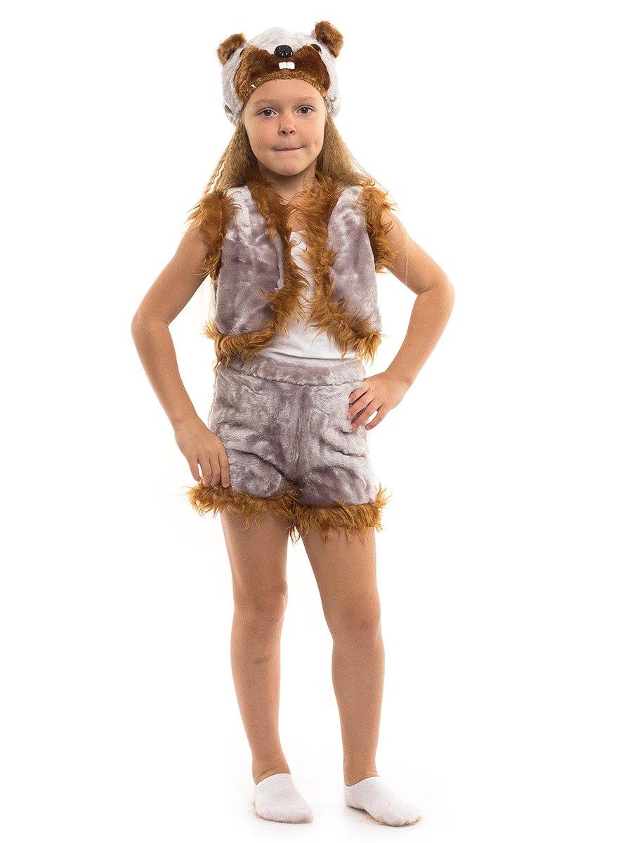 Детский карнавальный костюм Бобра мех (3-7 лет) - фото 1 - id-p625869733