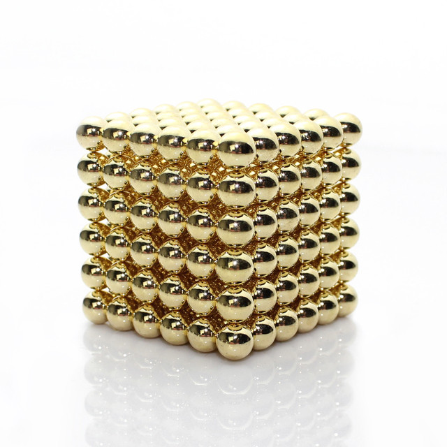 Неокуб NEOCUBE золотий 5 мм 216 сфер, магнітні кульки, головоломка