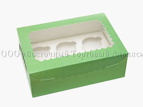 Паковання для 6 кексів і мафінів — М'ятне — 255х180х90 мм