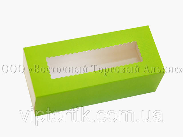 Паковання для макаронів із прозорим віконцем — Салатове — 141х59х49 мм, фото 1