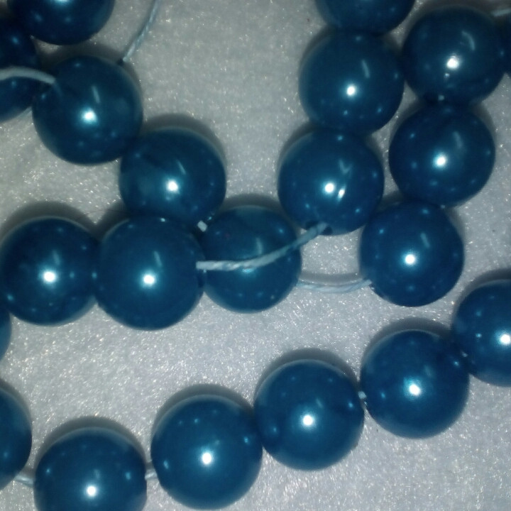 Бусины (искуственный жемчуг) 10 мм, темно-голубой - фото 1 - id-p625910940