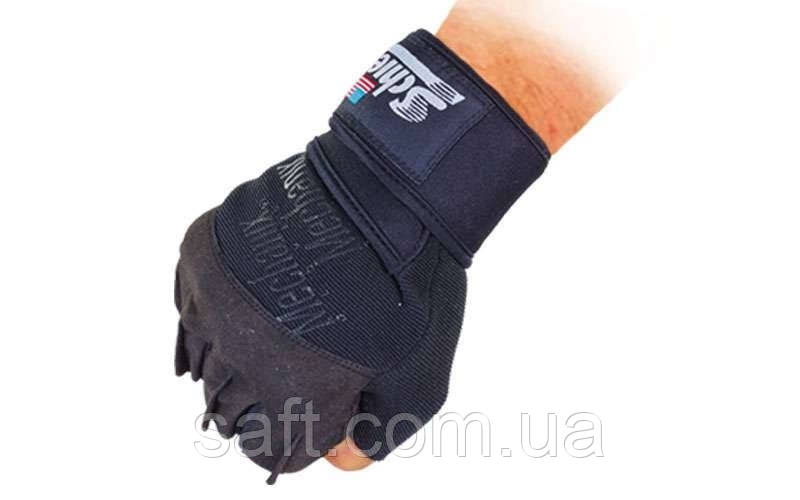 Перчатки для пауэрлифтинга SCHIEK с напульс. (PL, откр. пальцы, р-р M-XL, черный) - фото 3 - id-p625970877