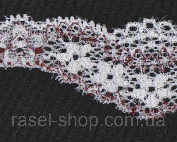 Мереживо No 2021-18v ekru bordo 3 см, фото 1