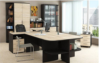 Офісні меблі в офіс для офісу меблі в кабінет керівника Діловий офісні столи шафи тумби Комплект: всі елементи