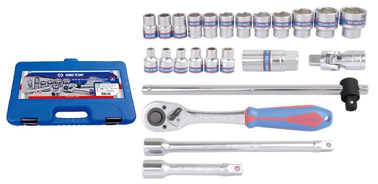 Набір головок 08-32mm, 24 предмети, 1/2", 6гранні