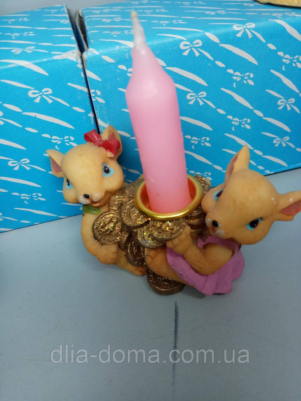 Сувенір-підсвічник миша із серцем, фото 1