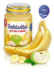 Фруктове пюре Bebivita Яблуко та банан, 190 г