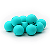 15мм (бірюза) кругла, силіконова намистина, фото 2