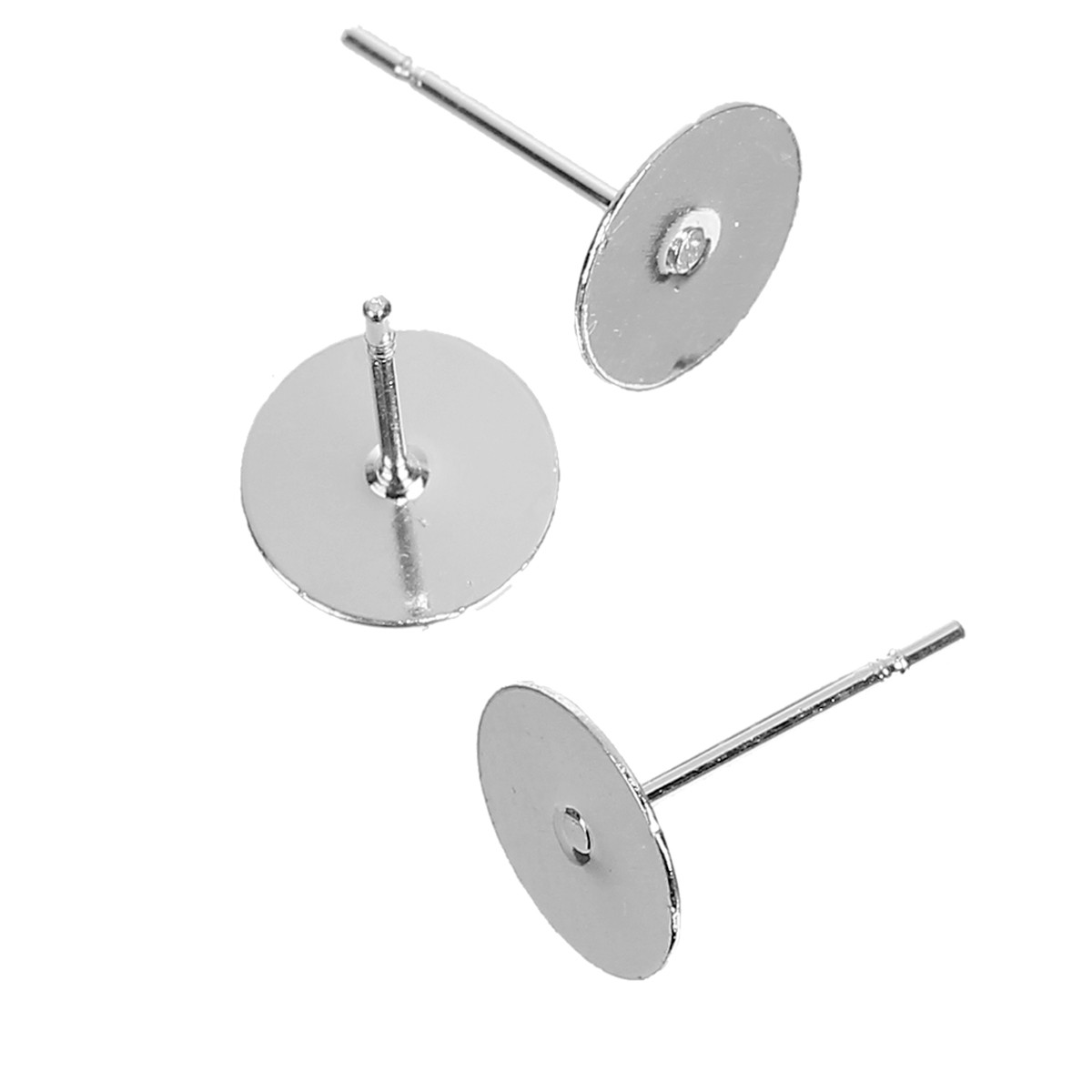 Основа для сережок Finding Цвяшок з майданчиком і заглушка Основи під вставку 6 мм Сталистий 12 мм x 6 мм