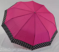Однотонный зонт полуавтомат с каймой на 10 спиц от фирмы "SL"