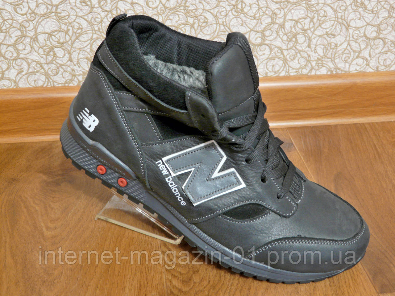 Зимові чоловічі шкіряні кросівки NB New Balance, фото 1