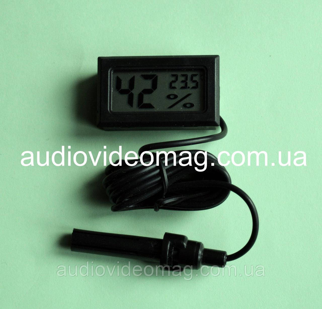 Електронний гігрометр + термометр з виносним датчиком, довжина кабеля 1м, фото 1