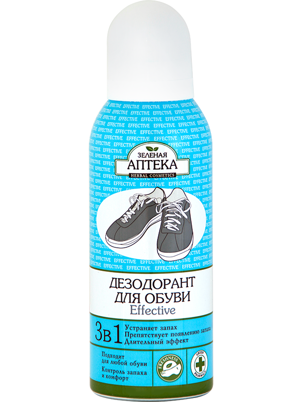 

Дезодорант для обуви "Effective" 150 мл 150мл Зеленая Аптека